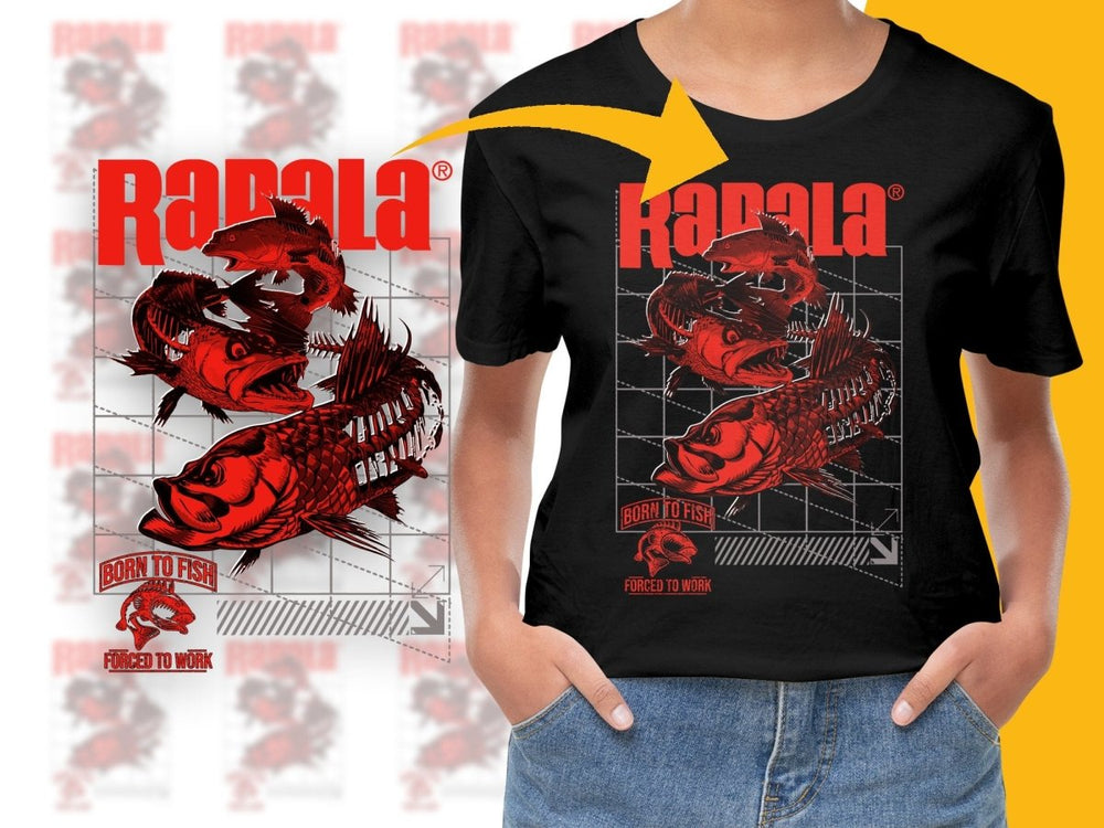 Rapala Born to Fish Forced to Work Graphic PNG File - Teepew