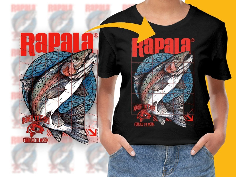 Rapala Born To Fish Forced To Work Graphic PNG File - Teepew