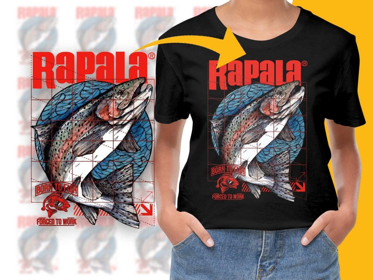 Rapala Born To Fish Forced To Work Graphic PNG File - Teepew