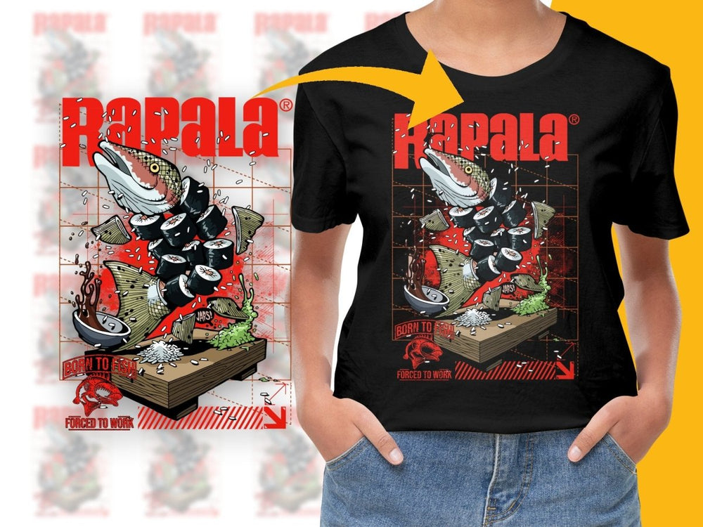 Rapala Born To Fish Forced To Work Graphic PNG File - Teepew