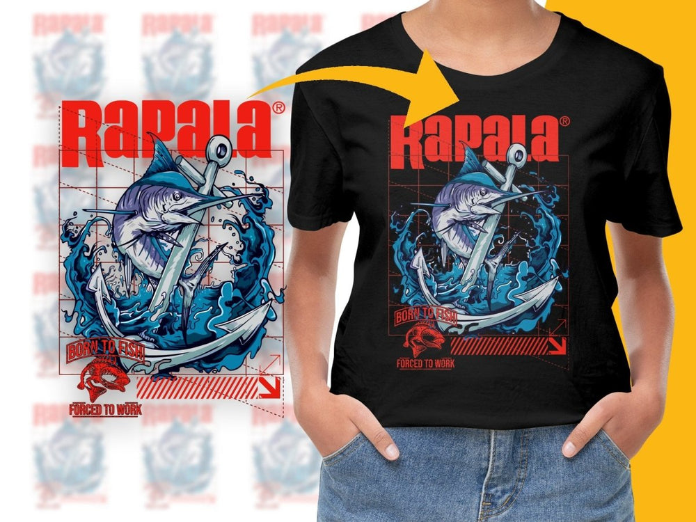 Rapala Born to Fish Forced to Work Graphic PNG File - Teepew
