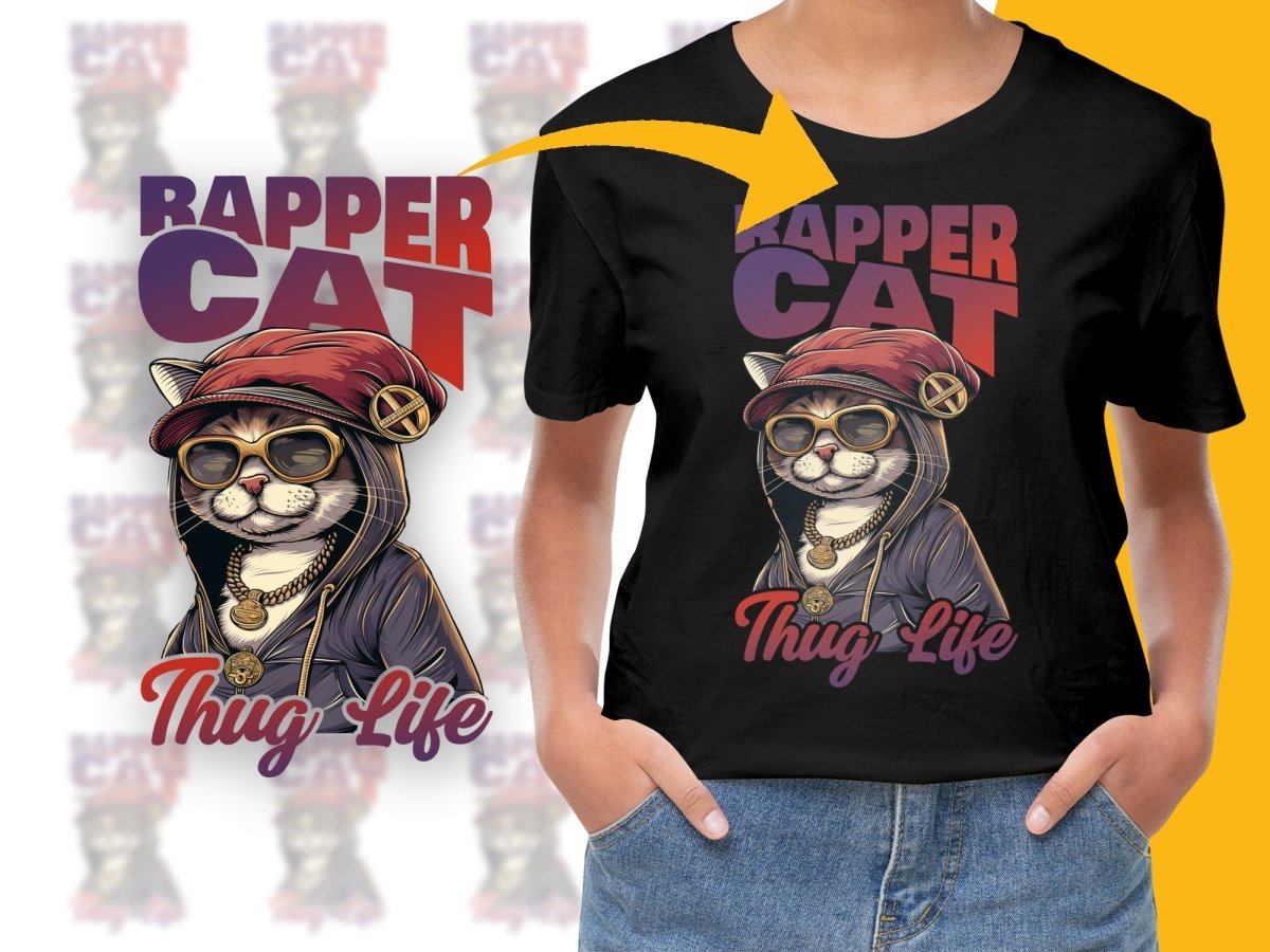 Rapper Cat Thug Life Stylish Vintage Graphic PNG File - Teepew