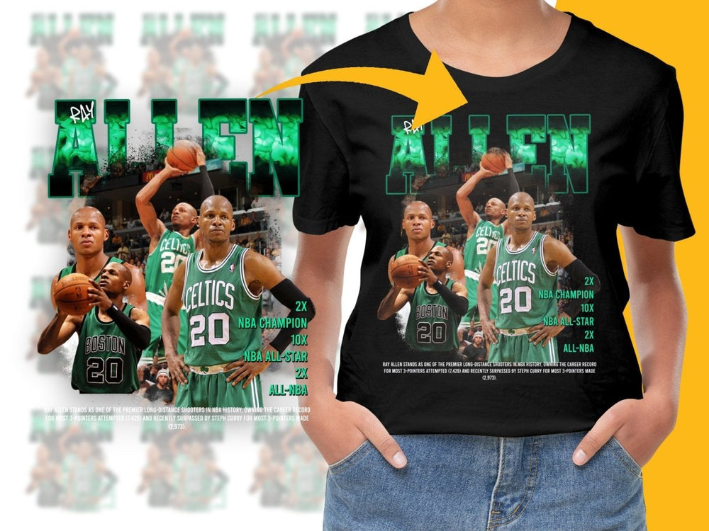 Ray Allen Basketball Legend Boston Celtics Tribute Bootleg PNG File - Teepew