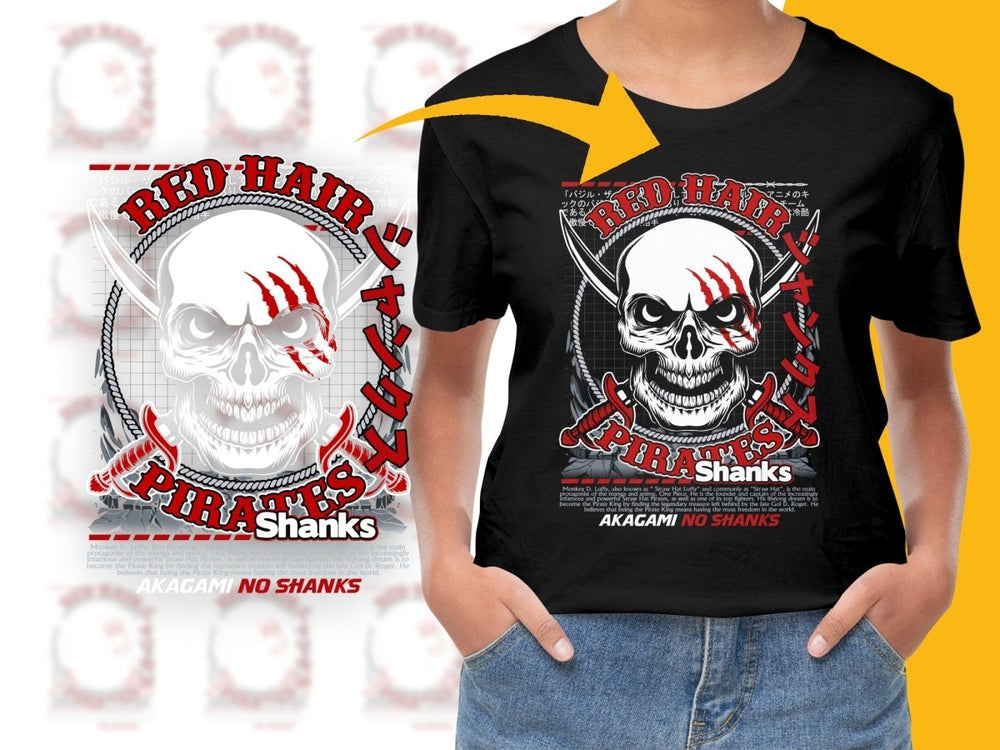 Red Hair Pirates Shanks Theme Graphic PNG File - Teepew