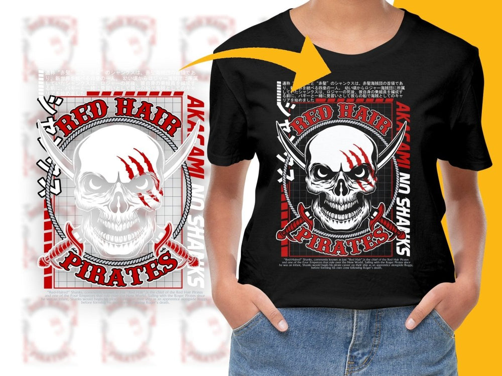 Red Haired Shanks Skull Red Hair Pirates PNG File - Teepew