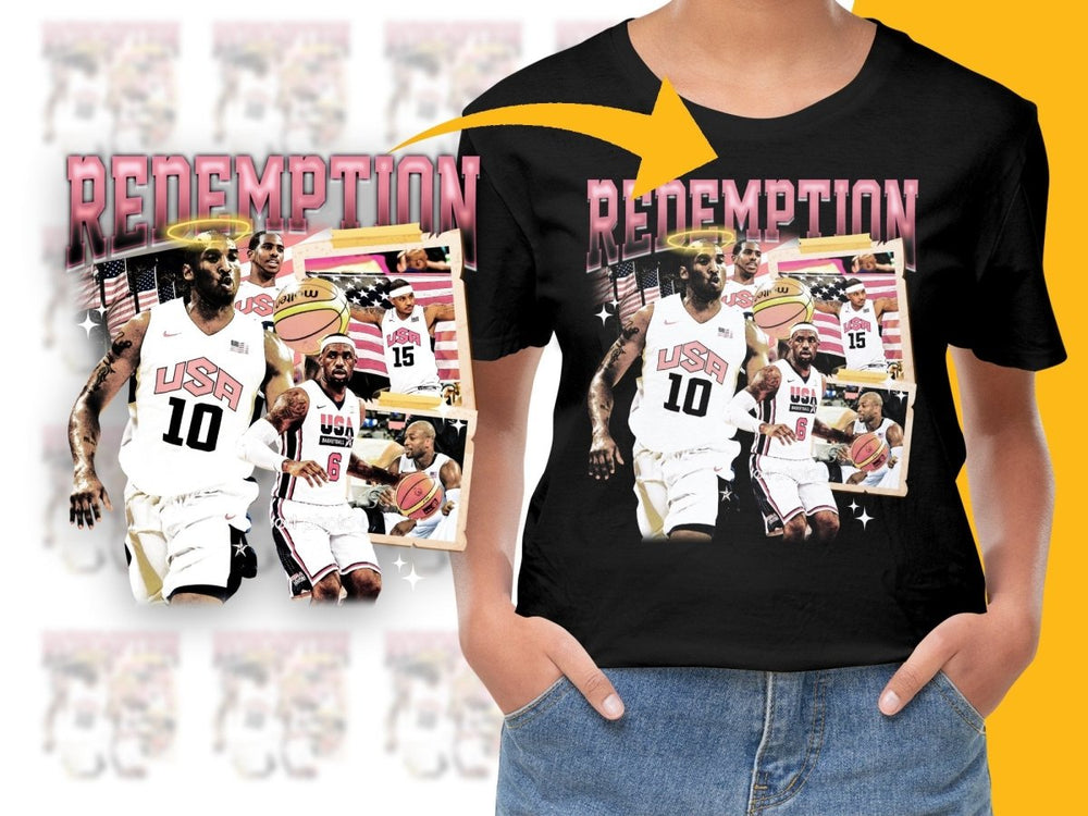 Redemption USA Basketball Legends Vintage Bootleg PNG File - Teepew