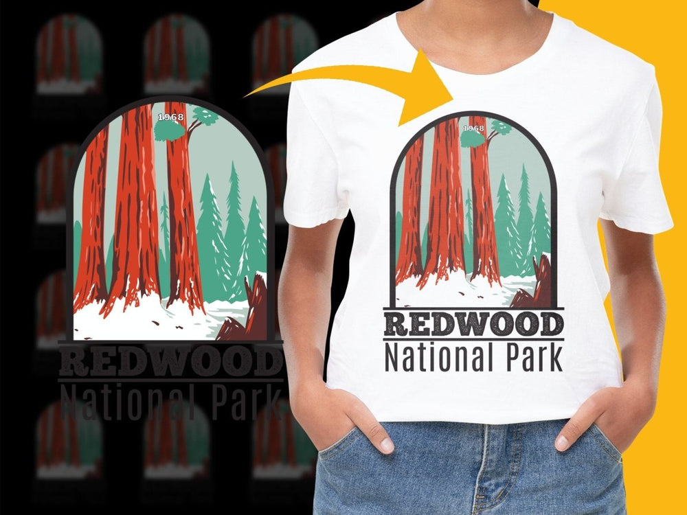Redwood National Park 1968 Vintage Graphic PNG File - Teepew