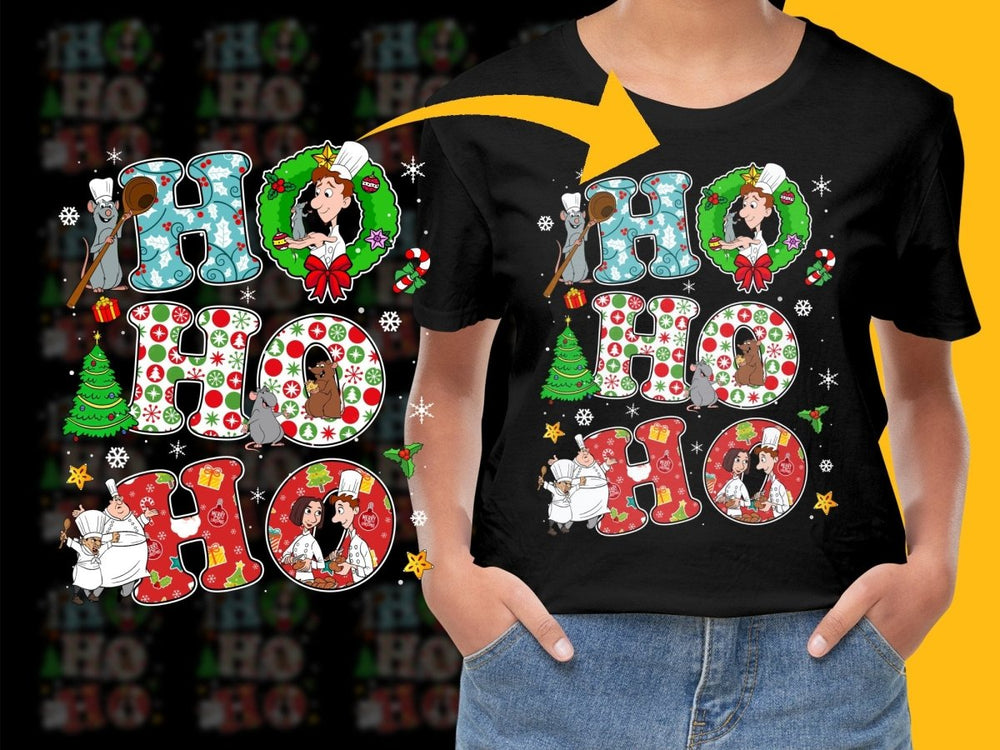 Remy and Linguini Christmas Ho Ho Ho Chef Themed PNG File - Teepew