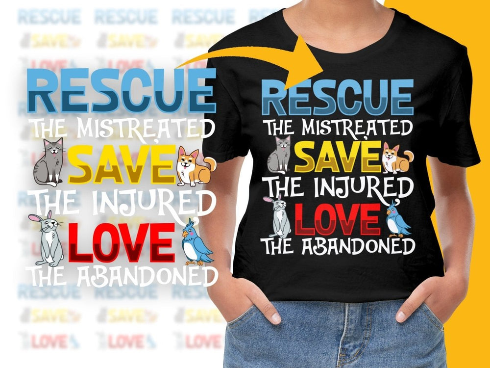 Rescue Save Love Corgi Cat Rabbit Bird Design PNG File - Teepew