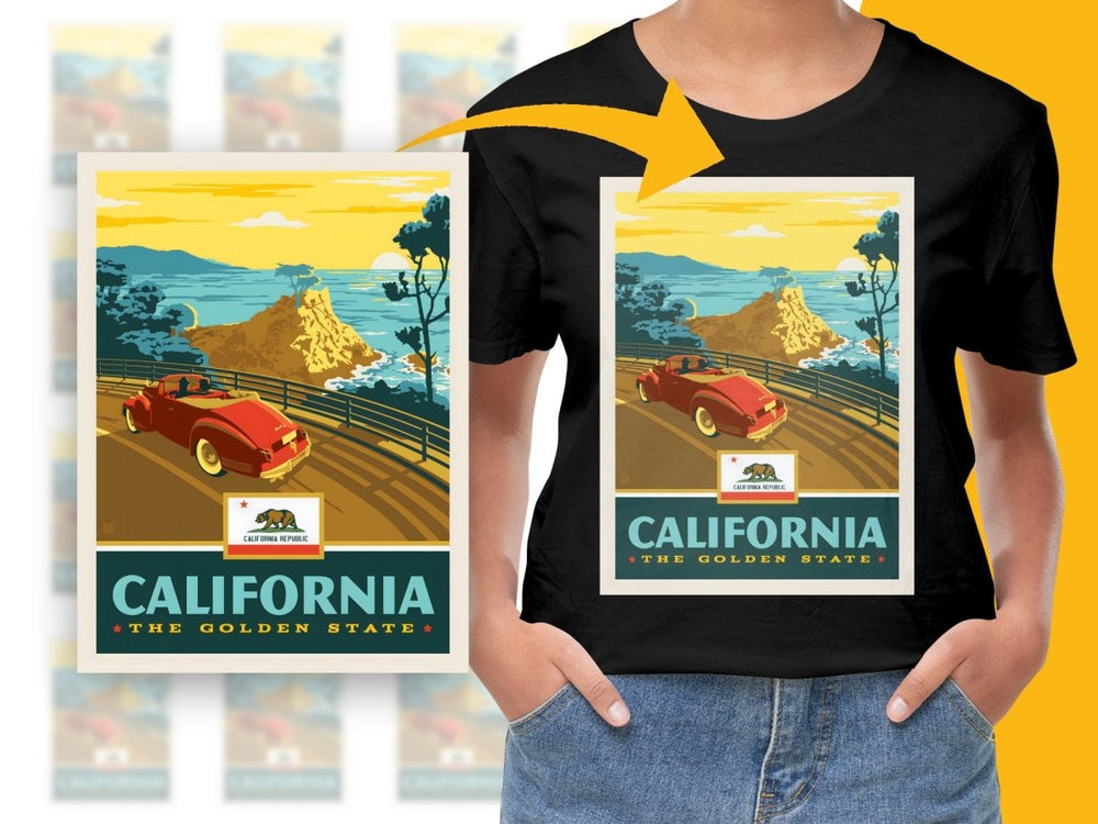 Retro California The Golden State Vintage Png Digital Download - Teepew