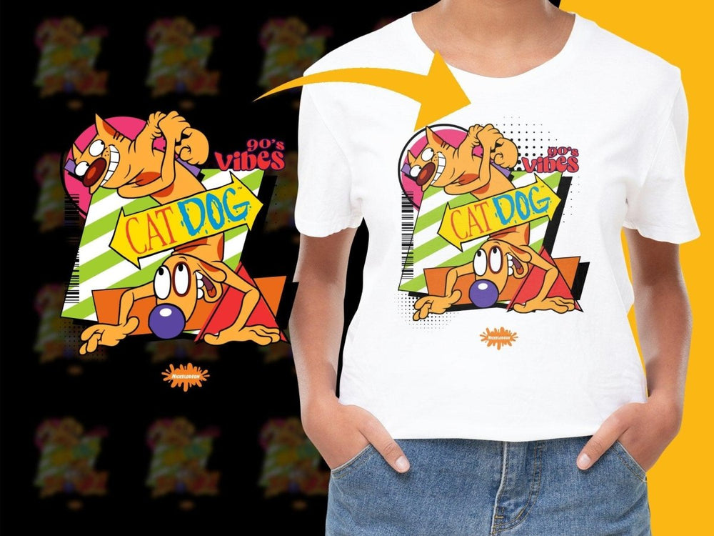 Retro CatDog 90's Vibes Graphic Cartoon PNG File - Teepew