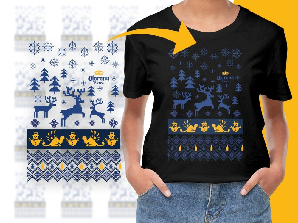 Retro Christmas Reindeer Snowflake Themed PNG File - Teepew