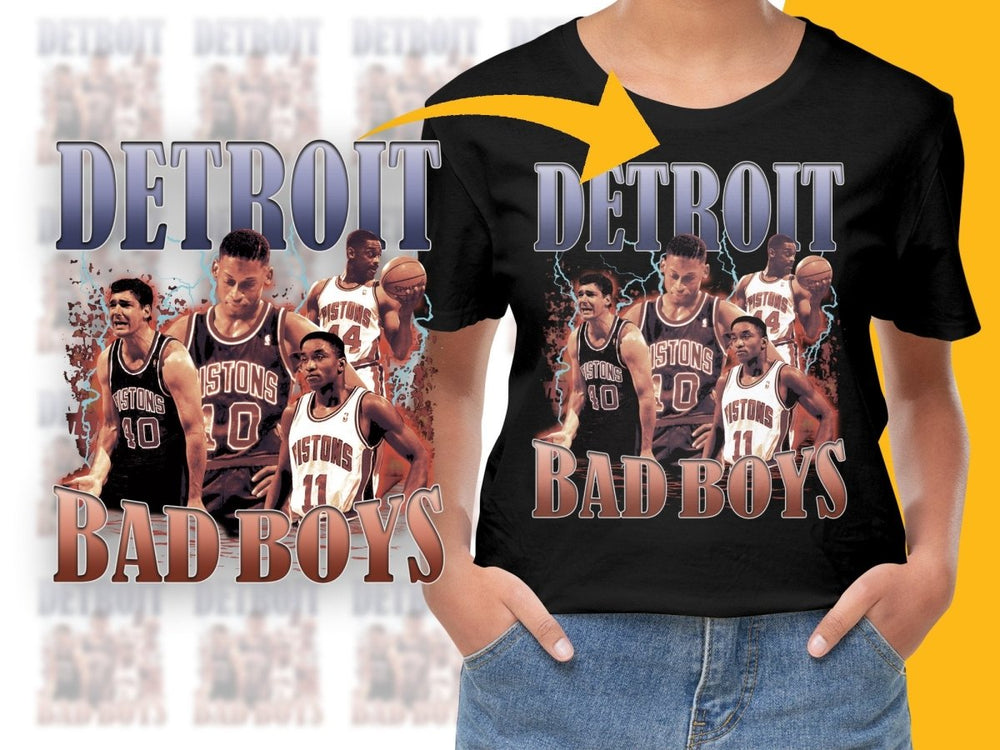 Retro Detroit Pistons Bad Boys Basketball Legends Bootleg Graphic PNG File - Teepew
