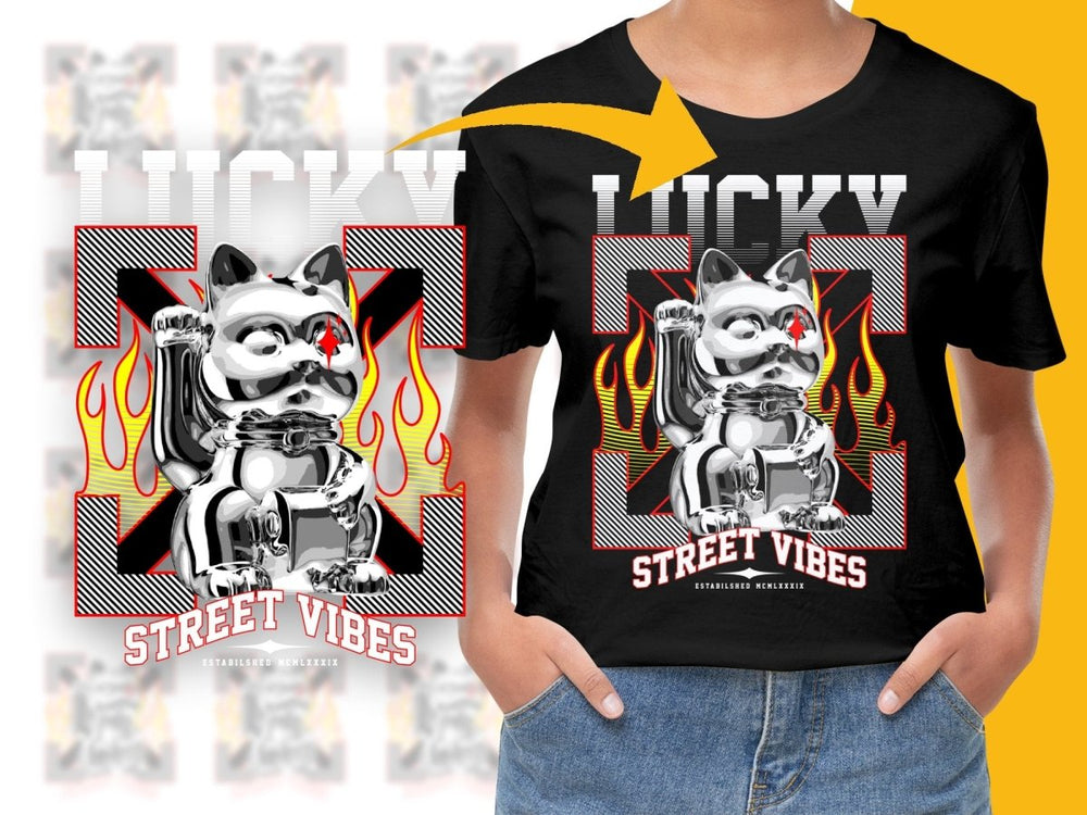 Retro Futuristic Cat Street Vibes Graphic PNG File - Teepew