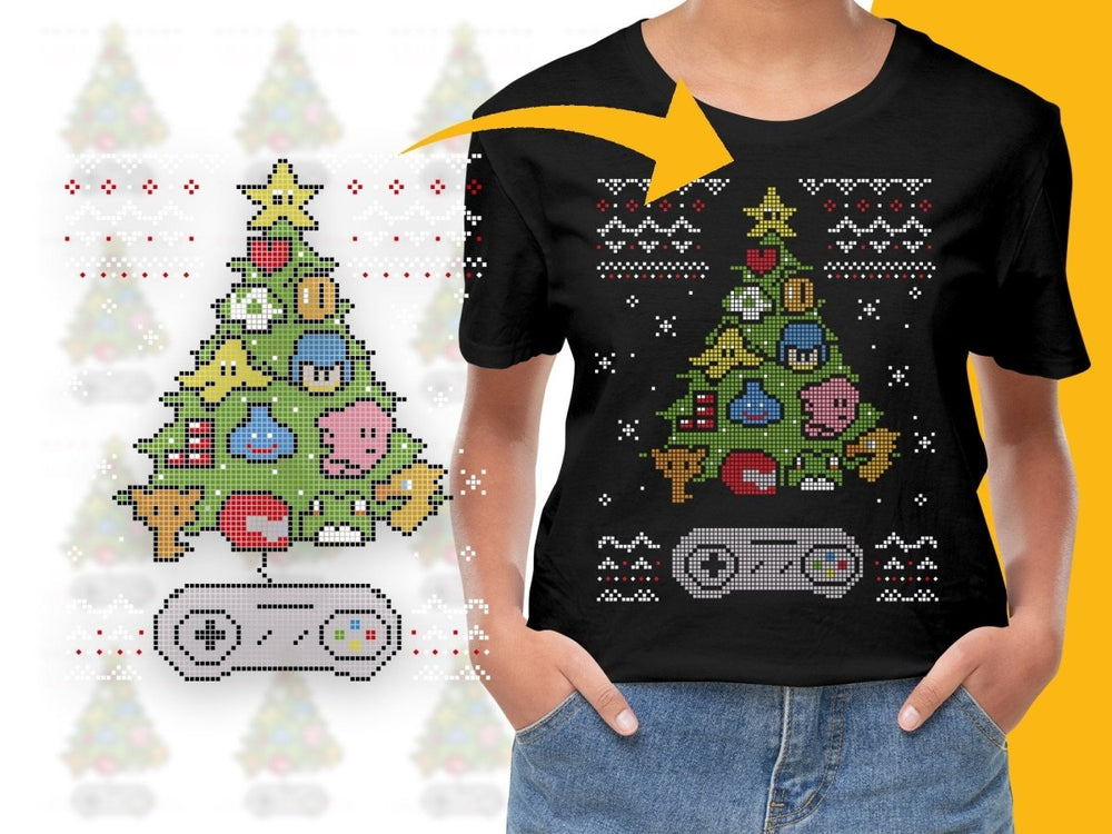 Retro Gaming Pixel Art Christmas Tree PNG File - Teepew