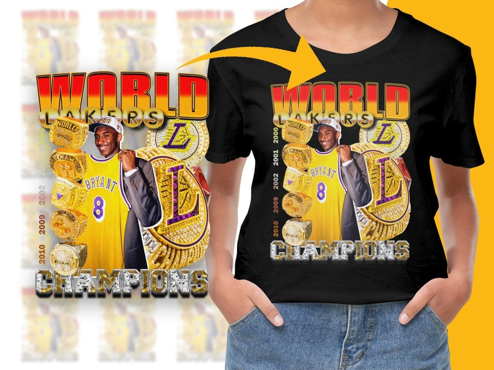 Retro Lakers Bryant Bootleg Style Champions PNG File - Teepew