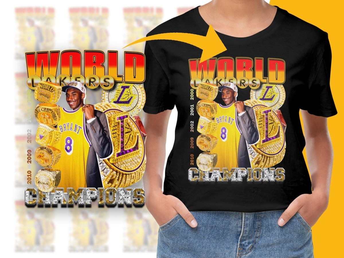 Retro Lakers Bryant Bootleg Style Champions PNG File - Teepew