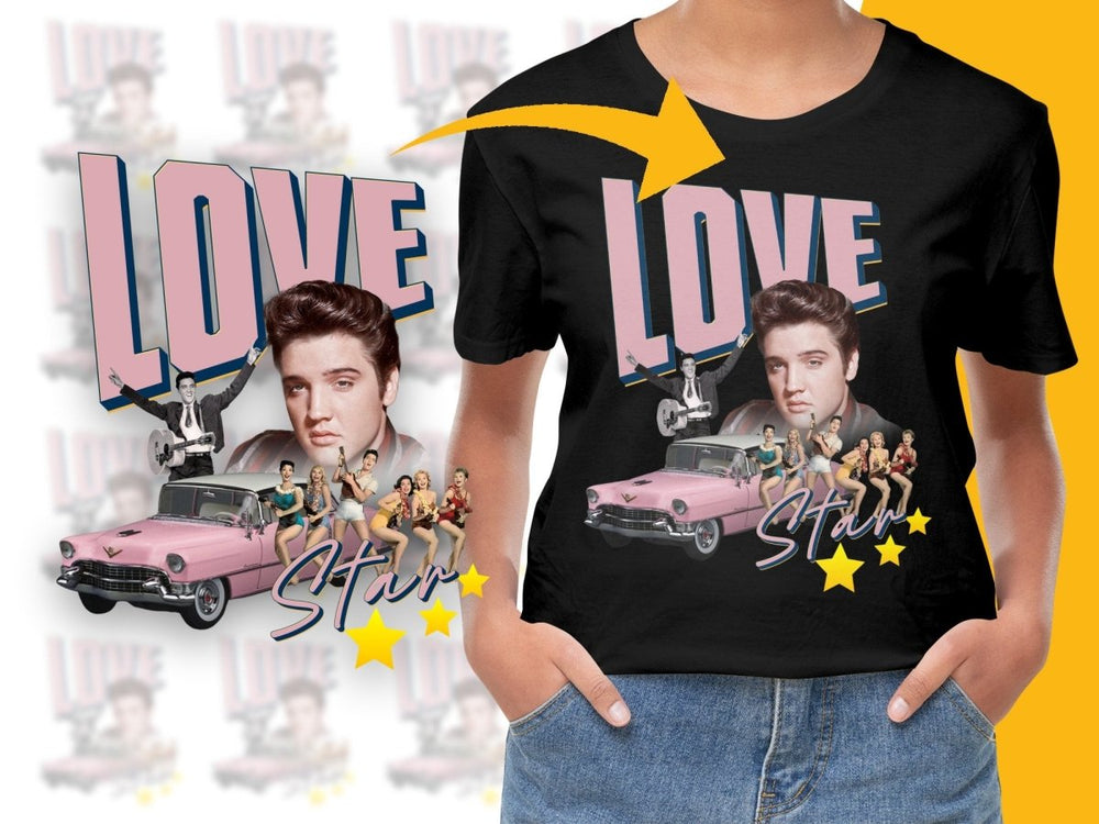 Retro Love Star Iconic Elvis Presley PNG File - Teepew