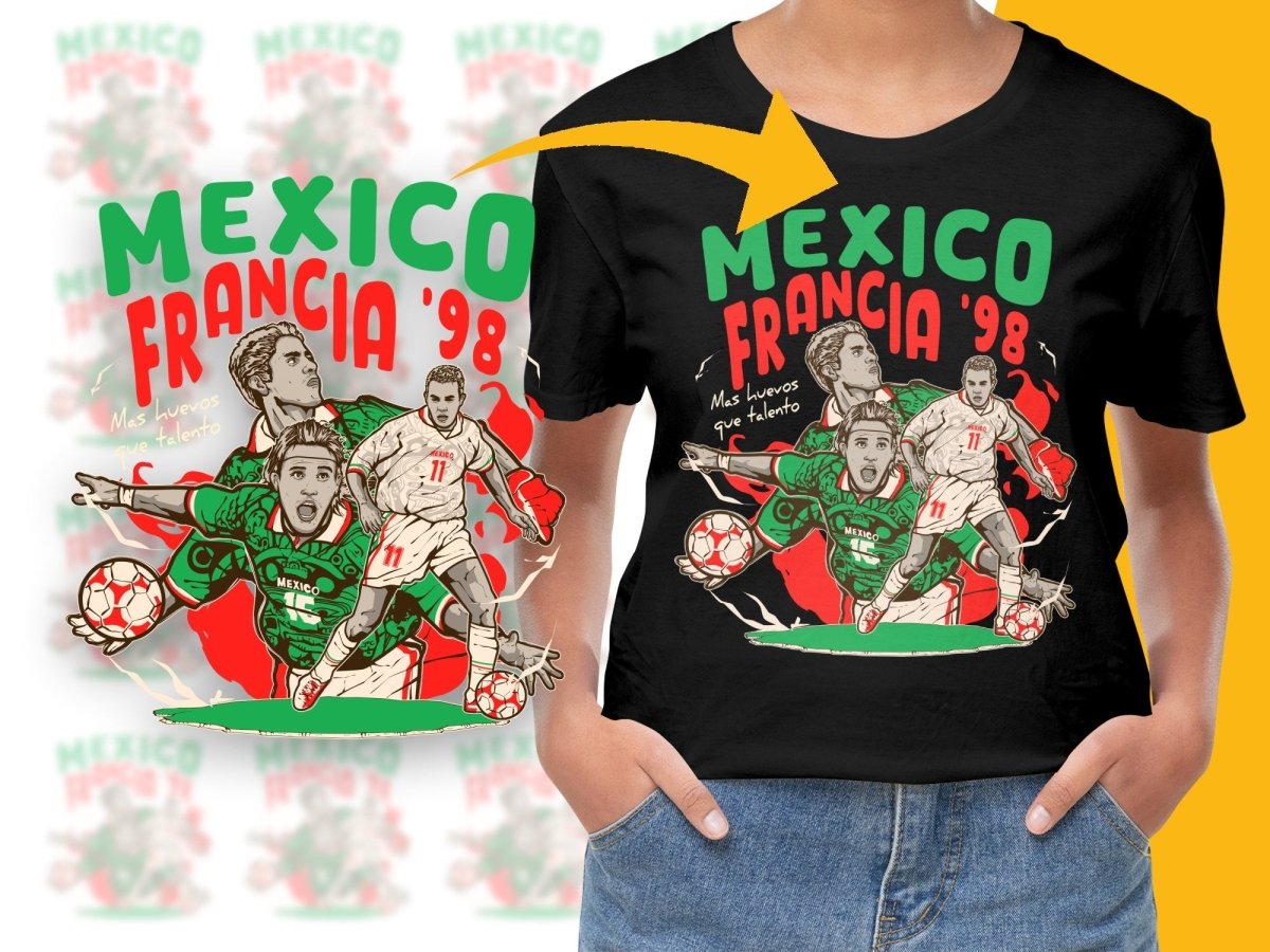 Retro Mexico Francia 98 Soccer Team Graphic PNG File - Teepew