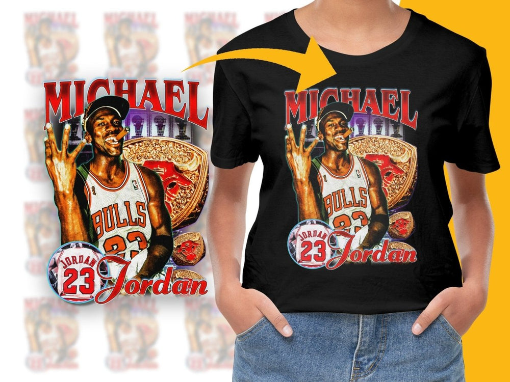 Retro Michael Jordan 23 Bulls Bootleg Style PNG File - Teepew