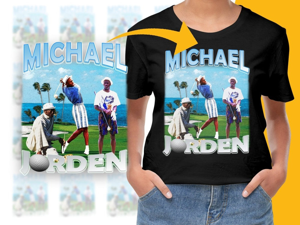 Retro Michael Jorden Golfer Graphic Men's PNG File - Teepew