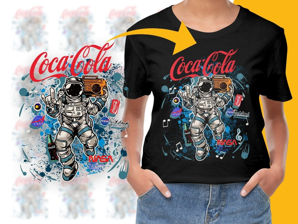 Retro NASA Astronaut with Coca - Cola Decor Graphic PNG File - Teepew