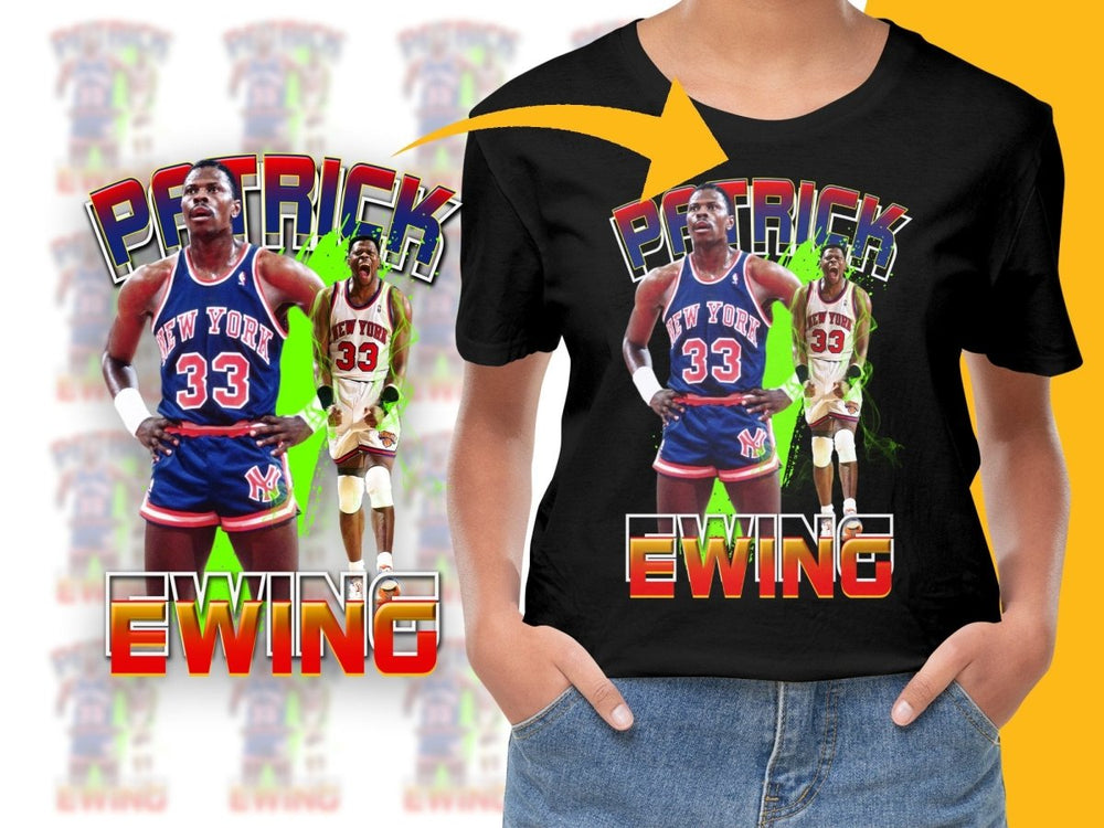 Retro Patrick Ewing New York Knicks Basketball Star Bootleg PNG File - Teepew