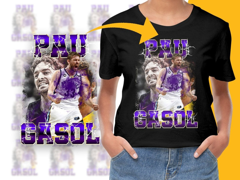 Retro Pau Gasol Basketball Legend Bootleg PNG File - Teepew