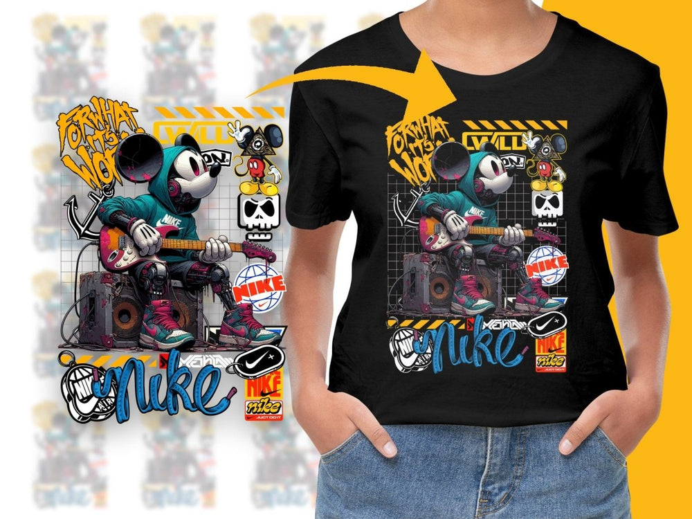 Retro Robotic Mouse Guitarist Graphic PNG File - Teepew