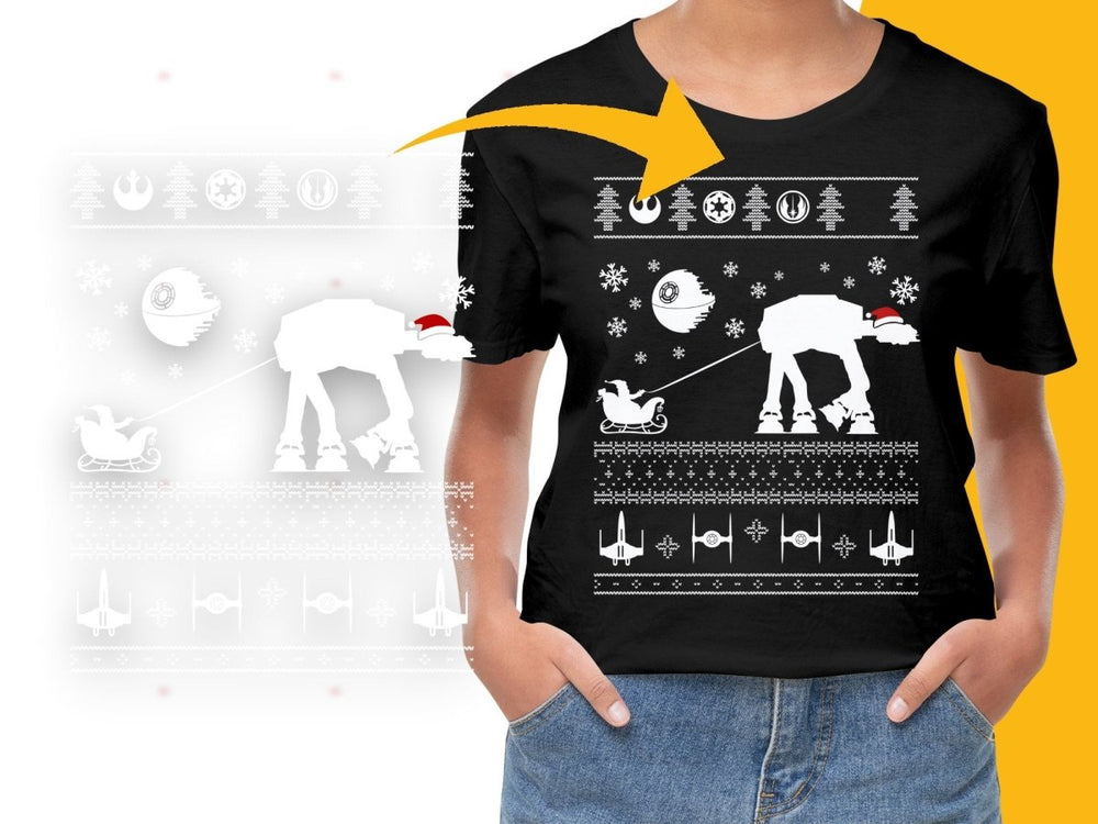 Retro Star Wars Christmas AT - AT Walker Holiday PNG File - Teepew