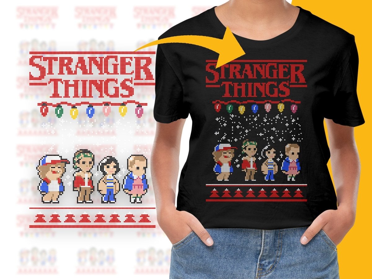 Retro Stranger Things Christmas Themed PNG File - Teepew