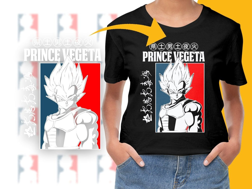Retro Style Prince Vegeta Graphic PNG File - Teepew