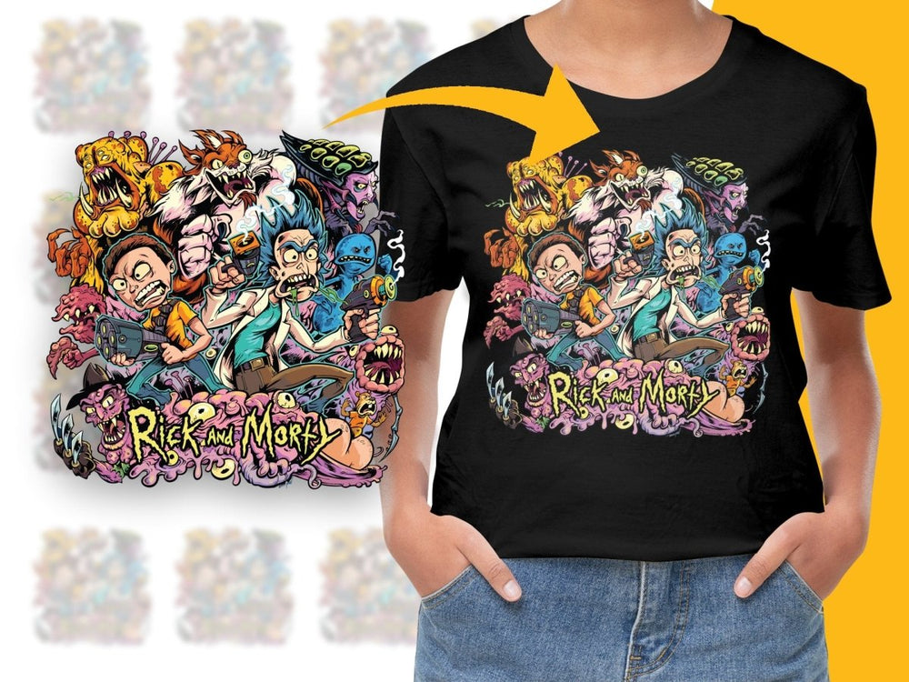 Rick and Morty Cartoon Design Printed PNG File - Teepew