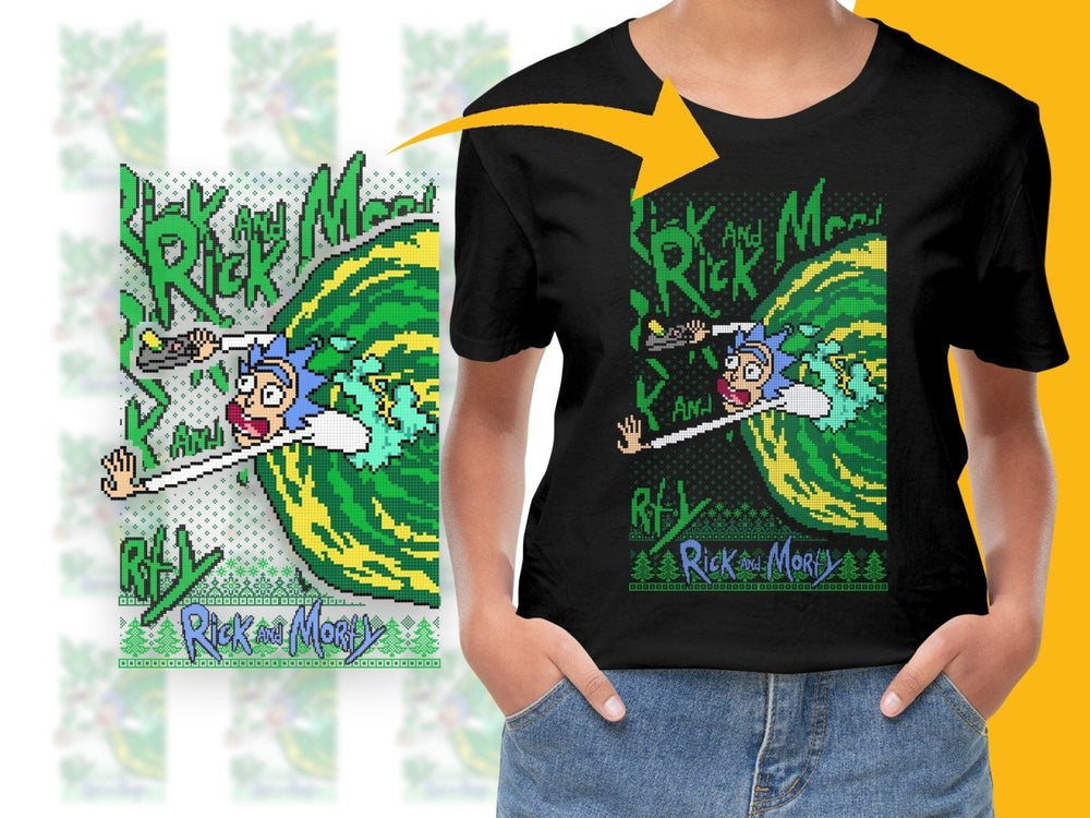 Rick and Morty Christmas Rick Portal Adventure PNG File - Teepew