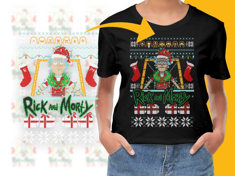 Rick and Morty Santa Sweater Christmas Graphic PNG File - Teepew