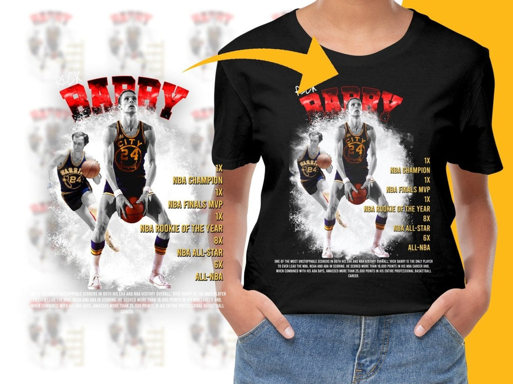 Rick Barry NBA Champion Basketball Legend Vintage Bootleg PNG File - Teepew