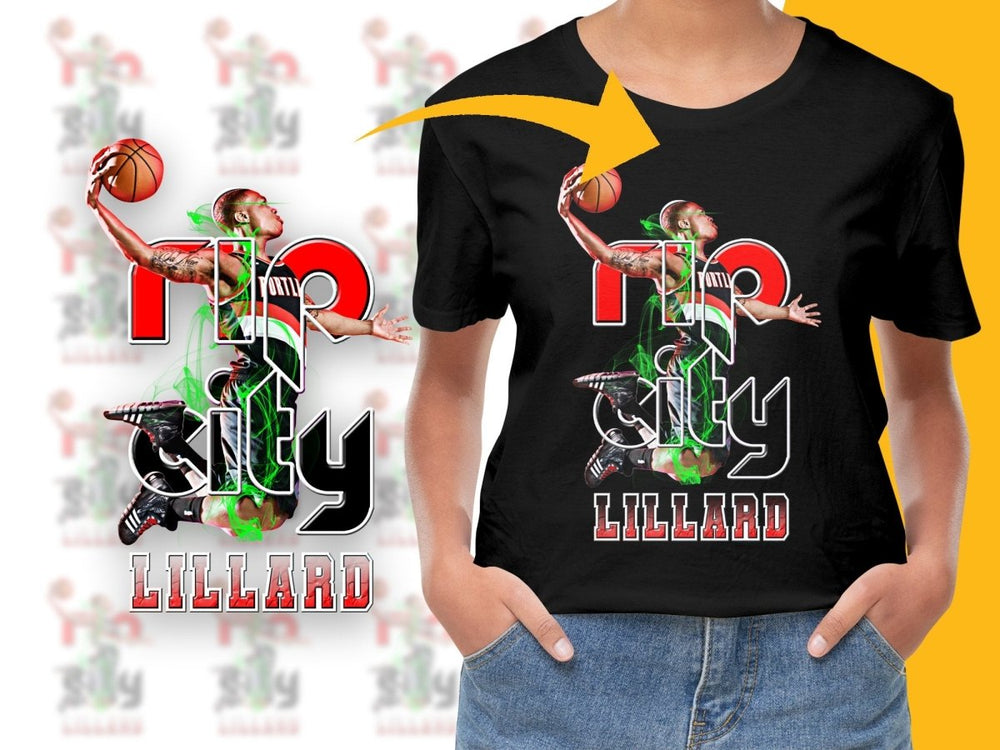 Rip City Damian Lillard Basketball Legend Dunk Bootleg PNG File - Teepew