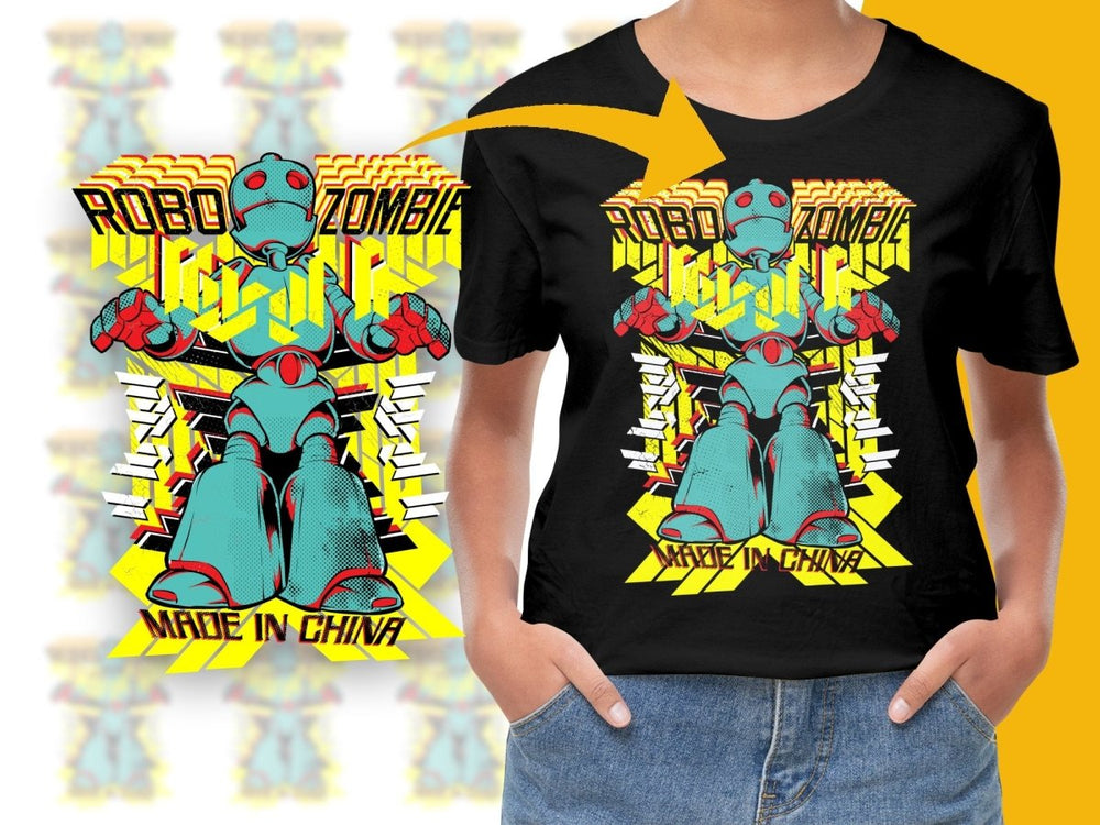 Robo Zombie Made in China Graphic PNG File - Teepew