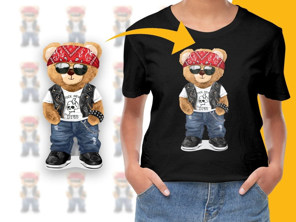Rock Never Dies Skull Bear in Sunglasses PNG File - Teepew