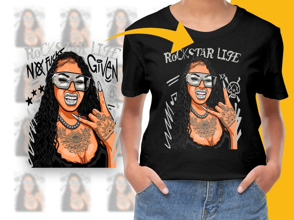 Rock Star Life No Fucks Given Graphic PNG File - Teepew