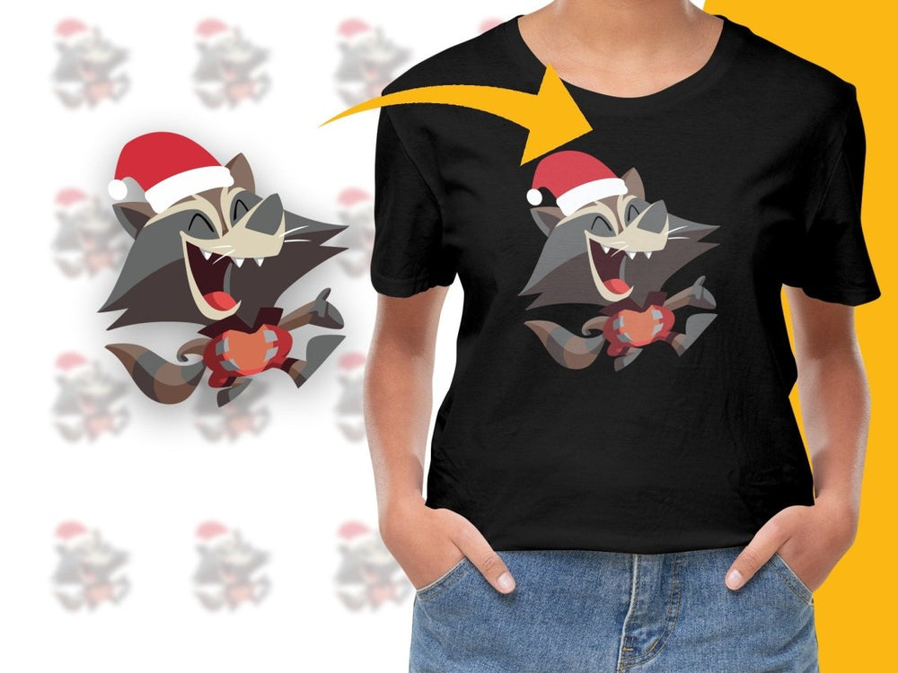 Rocket Raccoon Santa Hat Christmas Decor Digital product - Teepew