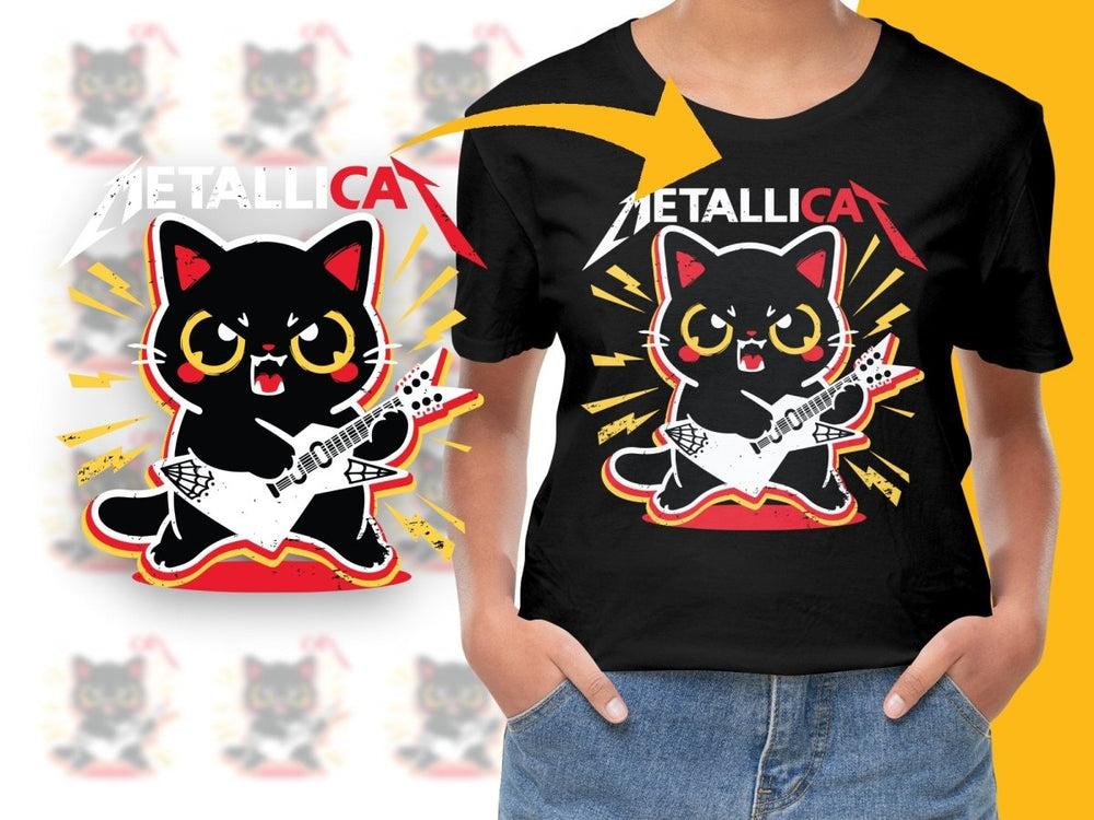 Rockin' Cartoon Cat Graphic Design Fun PNG File - Teepew