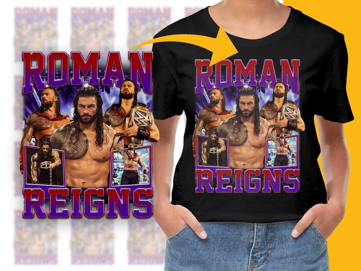 Roman Reigns Wrestling Champion Bootleg PNG File - Teepew