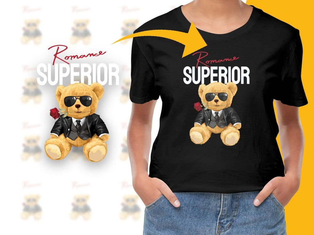 Romantic Bear with Rose Graphic Print PNG File - Teepew