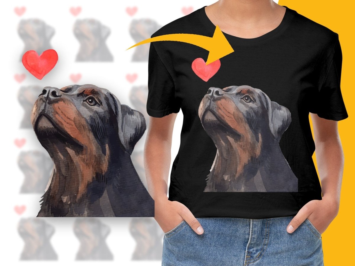 Rottweiler with Heart Print Design Graphic PNG File - Teepew