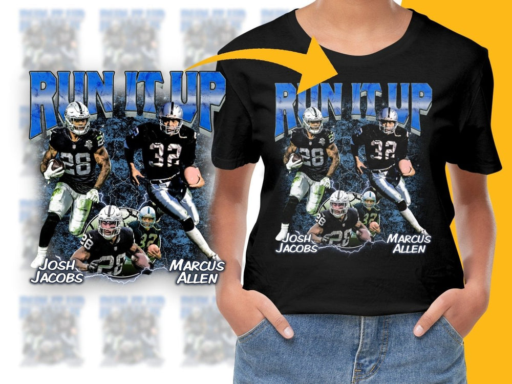 Run It Up Josh Jacobs Marcus Allen Graphic PNG File - Teepew