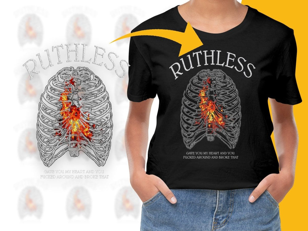Ruthless Unique Skeleton Ribcage Heart Graphic PNG File - Teepew