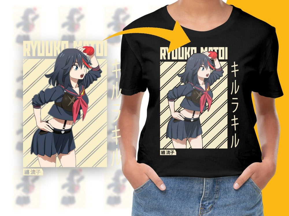 Ryūko Matoi Standing Pose Anime Character PNG Digital - Teepew