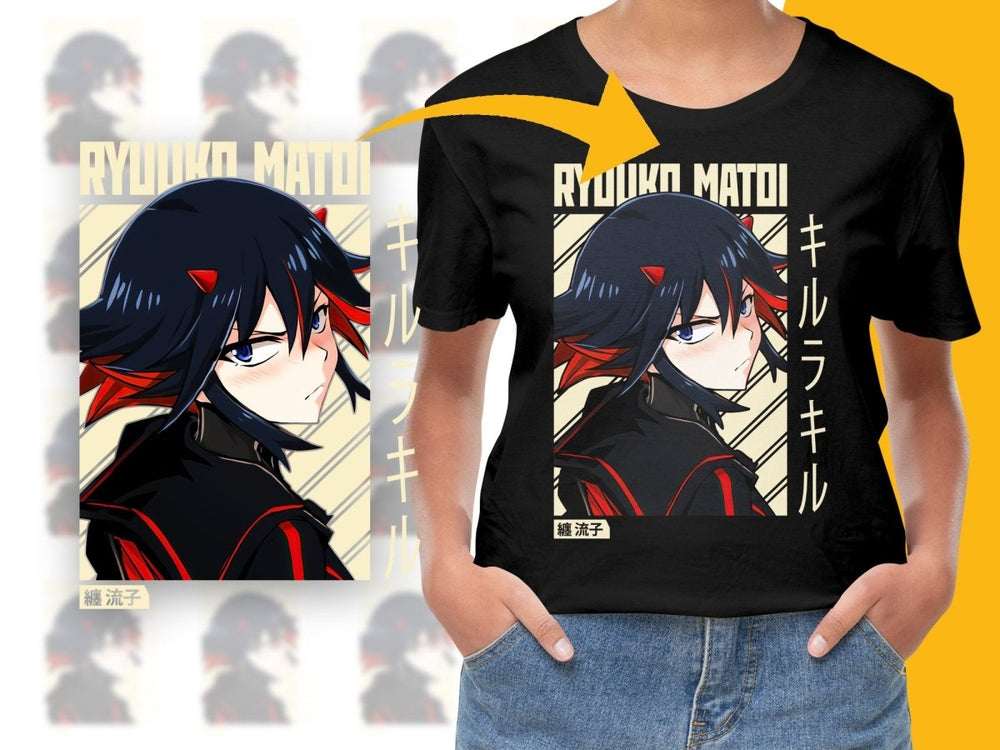 Ryuko Matoi Staring Intense Portrait Anime Digital - Teepew