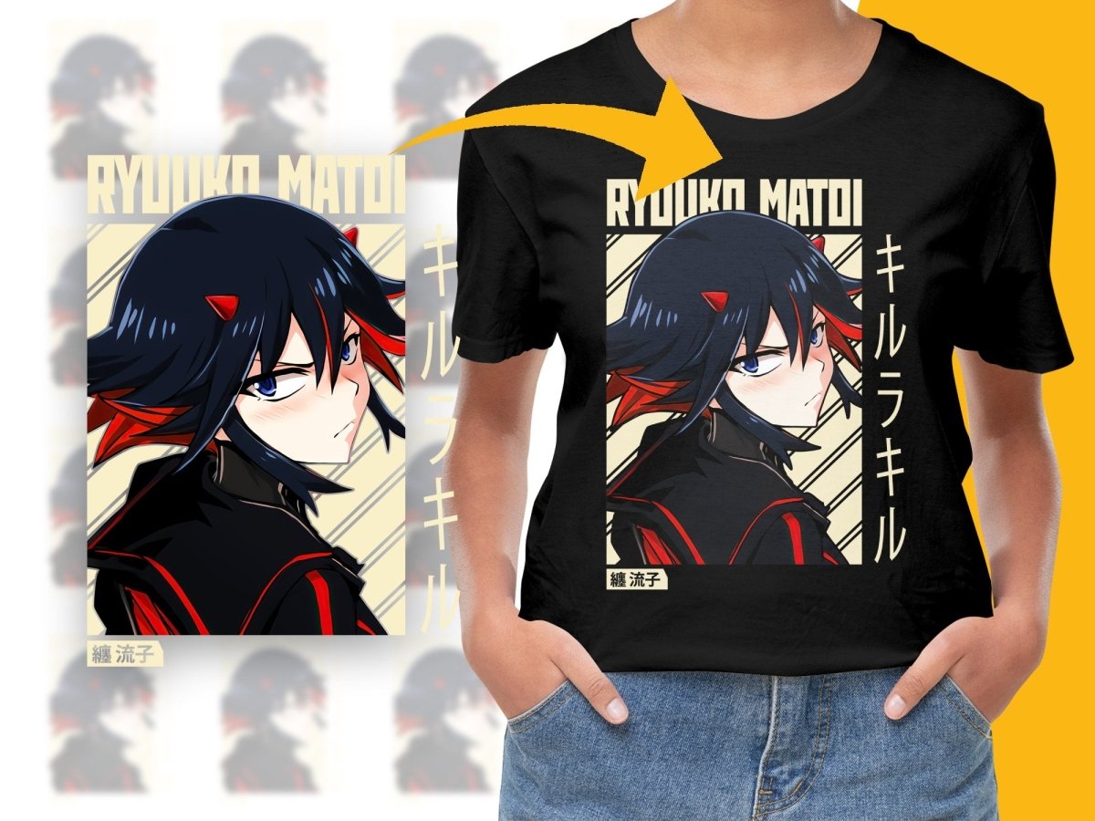 Ryuko Matoi Staring Intense Portrait Anime Digital - Teepew